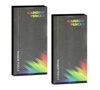 24Pcs Rainbow Colored Wood Pencils for Student Kid School Art Project Multicoloured Drawing Pencil for Sketching Portable Set