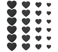 24PCS Red Hearts Patches Embroidered Iron On/Sew on Heart Shape Patch Cute Iron on/sew on Heart Iron on Patches for Clothing Hat Jeans DIY Accessories (Black)