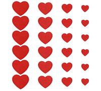 24PCS Red Hearts Patches - Embroidered Iron On/Sew On Heart Shape Patches for Clothing, Hat, Jeans & DIY Accessories