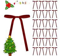 24PCS Red Velvet Bows for Christmas Tree,Vintage Christmas Ribbon Ornaments,Chris/tmas Decorations,Christ/mas Tree Bows,Red Bo/ws for Christ/mas Wreaths,Garlands,Door Home Decor,Add Festive Atmosphere