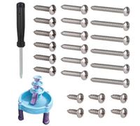 24pcs Replacement Screws Screwdriver Water Table Repair Parts Accessories | Stainless Steel Replacement Screws with Outdoor Kids Play Toys Attachments Compatible with Step 2 Water Table
