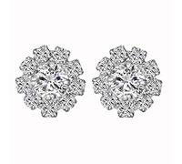 24PCS Rhinestone Buttons for Crafting Silver Crystal Flower Button Embellishments Crafting Set for Sewing Knitting Cardigan Clothing Wedding Decoration