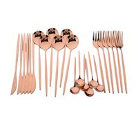 24Pcs Rose Gold Dinnerware Set Stainless Steel Tableware Set