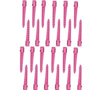 24pcs Rose Red Duck Bill & Alligator Curl Hair Clips - Rustproof Metal, Styling Sectioning Clips