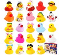 24Pcs Rubber Duck Bath Toys for Babies Toddlers Soft, Sealed Hole Free Floating Ducks for Bathtub Pool Assorted Colors Safe BPA-Free Baby Bath Toy Gift for Kids Munchkin Party Favors toddler bath toys