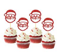 24pcs Santa Claus Cupcake Toppers, Merry Christmas Cake Decorations for Christmas Party Supplies, New Year Ceremony Party Cake Decorations Supplies (2Santa Claus)