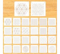 24Pcs Sashiko Stencil Quilting Stencils Wash Away for Crafts, Embroidery Stencils Geometric Line Stencils Kit, Quilting Templates for Sewing Hand Quilting Crafting Clothes