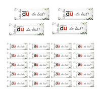 24pcs Schön Dass Du Da Bist Wedding Favours Eucalyptus Pattern Case Felt Gift for Chocolate Packaging, Guest Gift for Wedding, Birthday, Graduation, Communion, Confirmation, Christening