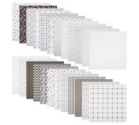 24Pcs Scrapbook Paper, 12x12 in Double Sided Decorative Paper for Scrapbooking, 24 Sheets/24 Designs for Junk Journal DIY Card Album Decoration(White)