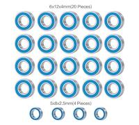 24Pcs Sealed Wheel Hub Bearing Kit Compatible With 1/10 Scale RC Car Model Upgrade Parts