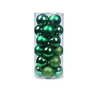 24pcs/set Christmas Balls 3/4/6/8/cm, Morbuy Assorted Shatterproof Ball Xmas Tree Hanging Ornament Hanging Christmas Ball Set for Xmas Home Festive Party Birthday Wedding Decoration (8cm,dark green)