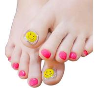 24pcs/set False Toenails Press On Toenails for Women and Girls French Tip Square False Toenails Full Cover Acrylic Fake Toenails Art Tips Stick On Toe Nail Art Artificial Toe Nails Pink