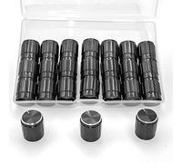 24pcs Shaft Metal Potentiometer Control Knobs 6mm,Black Guitar Pedal Knobs,Dimmer Knob Swicth Replacement,Volume Control Knob Encoder Black,Kelyonewy