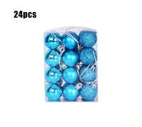 24pcs Shatterproof Christmas Baubles 3cm Plastic Shiny Matte Sparkle | Includes gold silver red blue purple green lake blue medium size suitable for indoor outdoor garden and holiday decoration