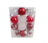 24pcs Shatterproof Christmas Baubles 8cm Mixed Colors Plastic Ornament | Lightweight plastic material Easy-to-attach hooks Uniform 8cm ball size Suitable for various holiday displays