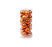 24Pcs Shiny Christmas Balls, Glossy Xmas Tree Curtain Hanging Ornament Party Home Decoration Baubles 3cm, Orange Nice and Deft