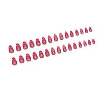 24pcs Short Almond Artificial Nails Sparkling Press On Nails Full Covers With Bows French Stick On Nails Manicure