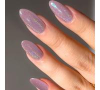 24PCS Short Almond Purple Press on Nails - Full Cover Reusable Acrylic Nail Tips, Easy to Apply & Remove, Short & Long Options, Versatile for All Occasions