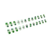 24pcs Short Full Cover Fake Nails Green Shamrock Design Acrylic False Nails Patrick's Day Celebration Party Lady Nails