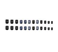 24pcs Short Square Fake Nails Press On Nails Artificial False Adhesives On Snowflakes French Tips Acrylic Clesum Nail For Women Clear