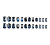 24Pcs Short Square Fake Nails Press On Nails Artificial Nails False Nails Glues On Nails Gradients French Nails Tips