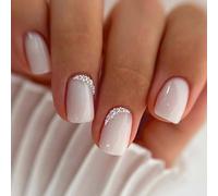 24pcs Short Square Glossy Artificial Nails Creative False Nails Fashion Press On Manicure Art For Daily Use Press On Nail