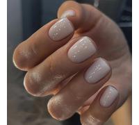 24Pcs Short Square Glossy False Nails Skin Friendly Press on Acrylic Artificial Suitable for Multiple Event Artificial