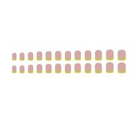 24Pcs Short Square Green French Tip Press On Nails Acrylic False Nails Full Covers Stick On Nails For Women And Girls