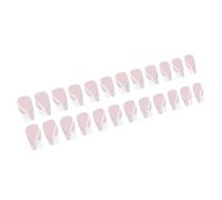 24pcs Short Square Press on Nails French Tip Glossy Acrylic Stick on Manicure Art Easy Application for Women Accesories