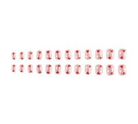 24Pcs Short Square Press On Nails with Valentine's Day Heart Designs - Reusable Fake Nails for Women, Bridal, Parties, Daily Use | Easy to Apply, Gel Finish False