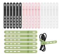24Pcs Silicone Cable Ties Cord Organizer Wrap - Reusable Washable Wire Ties Management with Lock Buckle, Adjustable Fastening Cable Strap Tie, Multi-purpose High Elastic Cord Organizer(4 Colors)