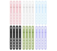 24Pcs Silicone Cable Ties Cord Organizer Wrap - Reusable Washable Wire Ties Management with Lock Buckle, Adjustable Fastening Cable Strap Tie, Multi-Purpose High Elastic Cord Organizer(6 Colors)