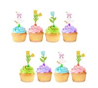 24pcs Silly Goose Cupcake Toppers, One Silly Goose Birthday Cupcake Toppers, Pink Glitter White Goose Cupcake Picks for Baby Shower, White Goose Themed Birthday Party Supplies