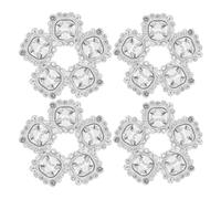 24pcs Silver Rhinestone Sewing Buttons with Holes