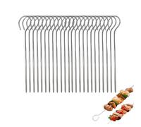 24PCS Skewers for Air Fryer, Metal Kebab Skewers for BBQ, Stainless Steel Skewer for Chicken, Kebabs and Cooking, 9 cm Metal Skewer for Outdoor Grilling and Air Fryer Use