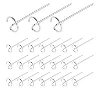 24Pcs Skewers Stainless Steel Reusable Metal Round Vertical BBQ Skewer Small Short Barbecue Accessories for Grilling Baking Camping