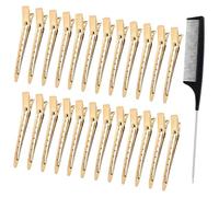 24pcs slicing clips + 1 anti-static tail comb for women gold hairpin styling segmented hairpin metal duckbill hairpins pin curling clip hair clips for women, girls, hair styling, salon tools
