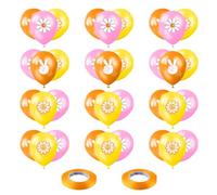 24Pcs Small Daisy Balloons 2 Rolls Ribbon Daisy Decorations Backdrop Props Holiday Party Decoration Balloons Birthday Party Decorations Balloon Set