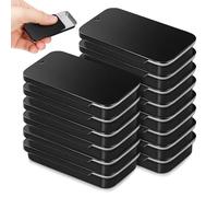 24pcs Small Sliding Metal Storage Box with Lid for Party Packaging | Tinplate and Iron Build, Black Solid Finish, Pocket Carry Size, Reusable for Cash, Stickers and Crafts
