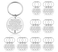 24Pcs Sobriety Gift for Women Cancer Survivor Gift for Mom Inspirational Keyring Gift Post Surgery Recovery Gift Cancer Awareness Gift Encouragement Keyring Gift Stay Strong Gift Breast Cancer Gift