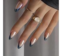 24Pcs Sophisticated Almond Christmas False Nails French Tips Press On Artificial Manicure Decoration Nail Decoration