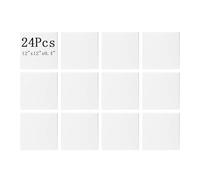 24Pcs Soundproofing Panels 30x30x1cm Square Acoustic Panels Self Adhesive Sound Proofing Foam Panels Hight Quality Acoustic Wall Panels For Studio KTV Home Soundproof Treatment,White