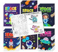 24Pcs Space Activity Books for Kids Space Theme Mini Games Coloring Book Set Bulk Mazes Word Search Word Scramble Games for Birthday Party Goodie Bags Stuffers Classroom Back to School Favors Supplies