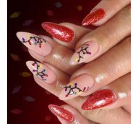 24pcs Sparkling Press On Ungues Average Length Driblet Design Easy Application For Work And Special Affairs No Epoxy False Ungues