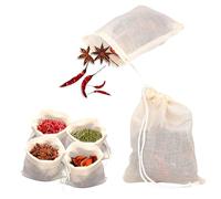 24pcs Spice Bags for Cooking, 3.86x3.15 Inch Drawstring Soup Bags Muslin Bags Empty Tea Bags Straining Reusable Filter Cheesecloth Bags for Spices Tea Coffee Seasoning Herbs Stew Gravy Soup Cooking