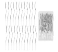 24pcs Spiral Birthday Cake Candles, Slim Long Thin Twist Cake Candles | Stand Velas Para Pastel Themed Party Decoration Velas De Cumpleaños for Birthday Wedding Happy Anniversary (Silver)