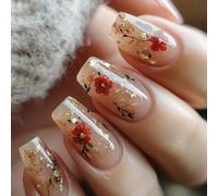 24Pcs Square Fake Nails Press On Nails Artificial Nails Acrylic False Nails Glues On Nails Designs French Nails Tips