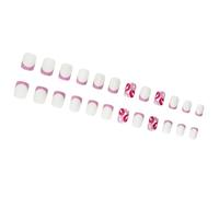 24Pcs Square Fake Nails Press On Nails Artificial Nails False Nails Glues On Nails Valentine Designs French Nails Tips