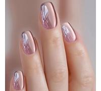 24Pcs Square False Nails, Shining Purple Medium Length Acrylic Full Cover Press on Detachable Art Manicure Stick for Women DIY