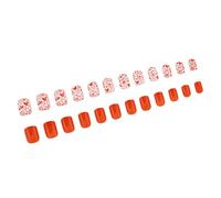 24Pcs Square French Tip Press On Nails Quick Application False Stick On Manicure Art For Elegant Look Easy To Apply Nail